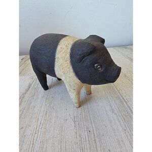 Shabby chic pig figurine statue farm animal decor‎